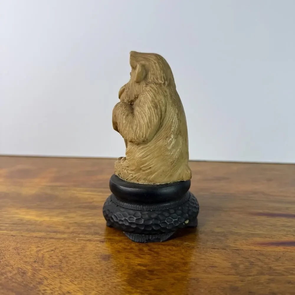 Vintage Monkey Figurine Japanese Macaque Snow Monkey Carved